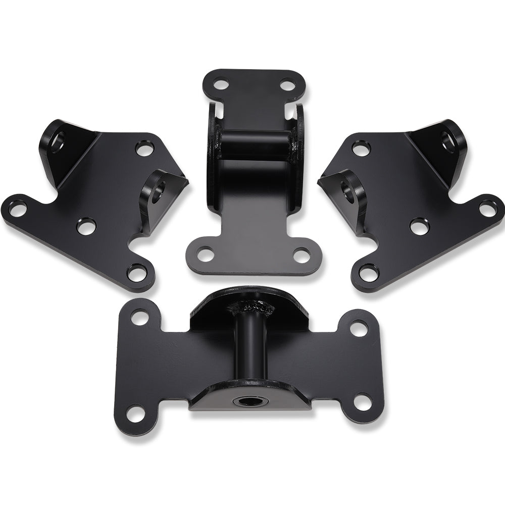 Solid Steel Motor Mount Engine Frame Mount Bracket Kit For SBC BBC Chevy Black