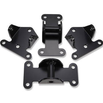 Solid Steel Motor Mount Engine Frame Mount Bracket Kit For SBC BBC Chevy Black