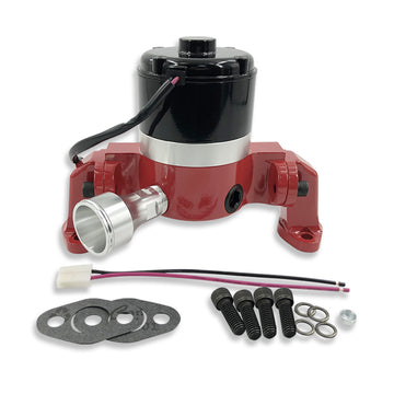 Aluminum Red 35 GPM Electric Water Pump For SBC 350 Chevy Engines High Flow