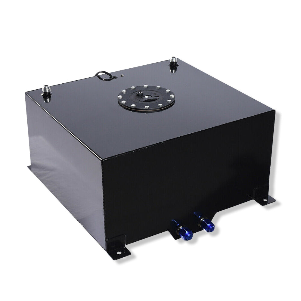 15 Gallon OEM Fuel Cell Tank Polished Aluminum Racing Drift Black Fuel Cell Tank & Level Sender