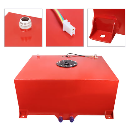 15 Gallon Aluminum Universal Fuel Cell Gas Tank Red with Level Sender