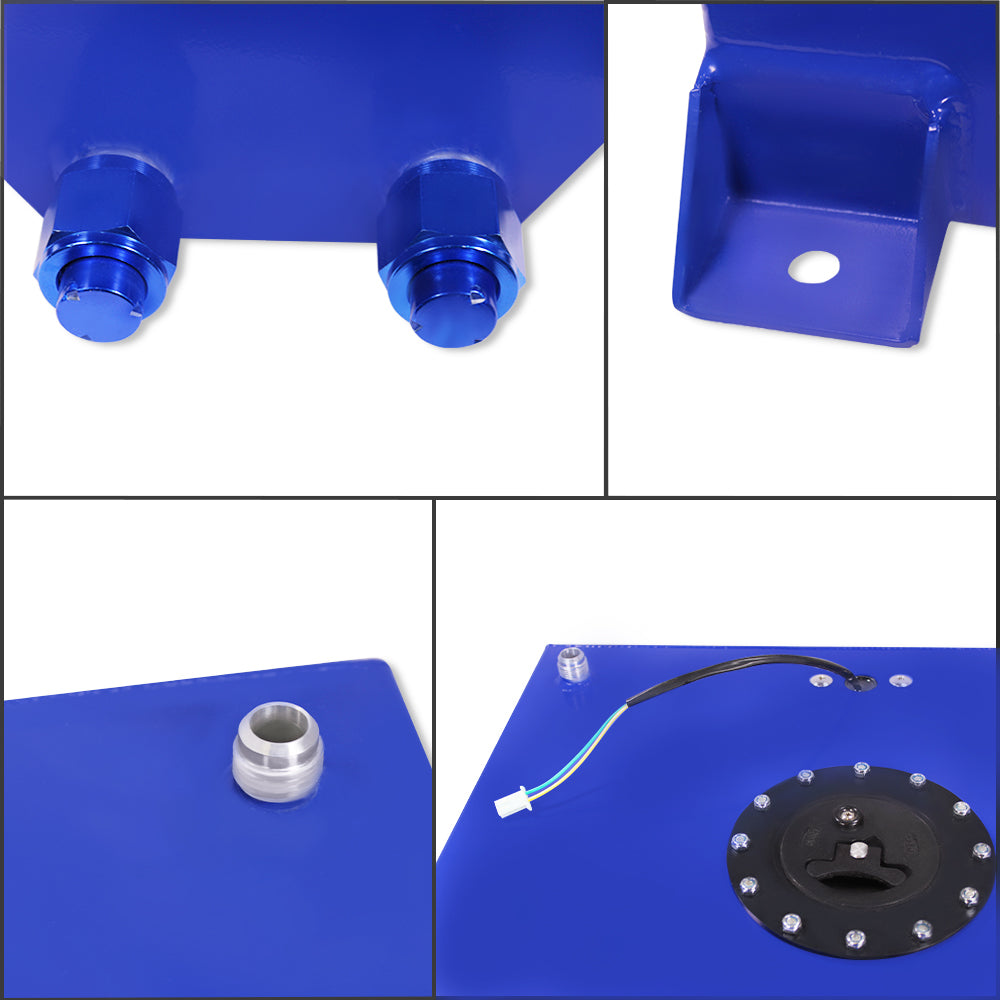 Universal 15 Gallon Aluminum Fuel Cell Gas Tank Blue with Level Sender