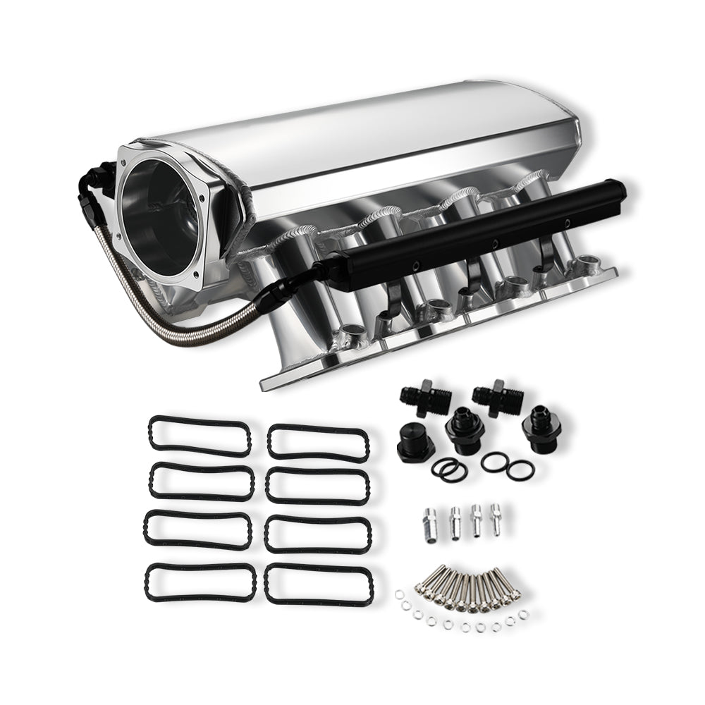 102mm High Profile Intake Manifold & Throttle Body For LS1 LS2 LS6 Silver Aluminum