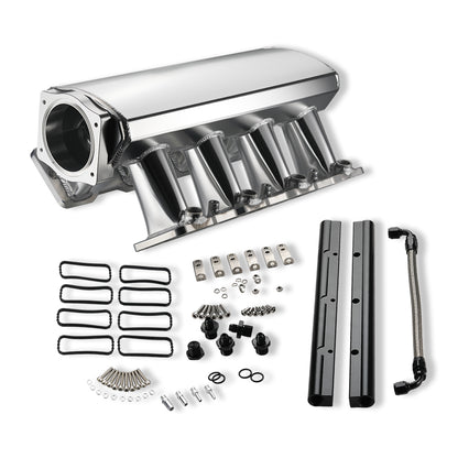 Intake Manifold 92mm High Profile LS1/LS2/LS6 Silver with MAP Sensor Port Fuel Rails