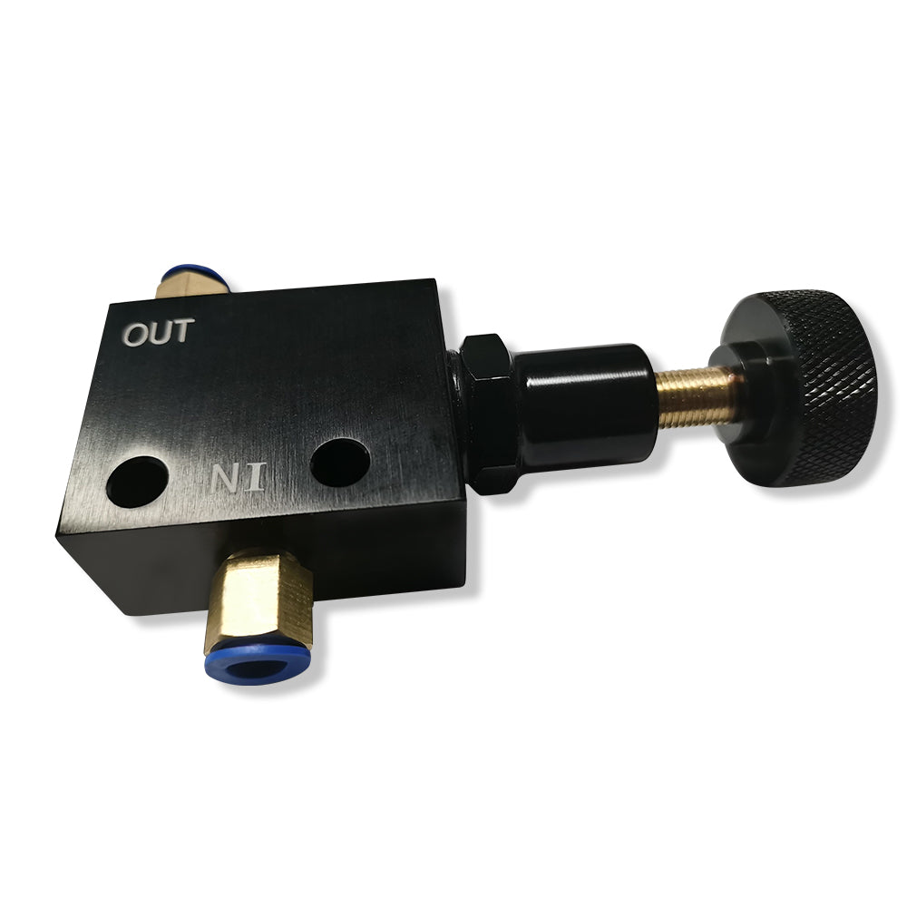 Universal Adjustable Proportioning Valve with 3/8-24 Fitting Aluminum Black