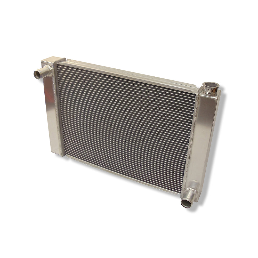 Fabricated Polished Aluminum Radiator 29" x 19" x3" Overall & 10" Electric Motor Cooling Fan