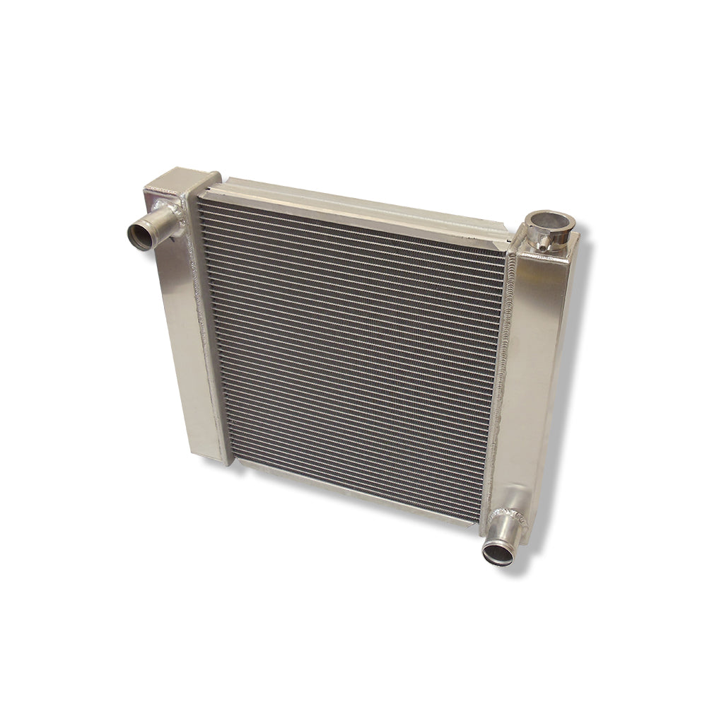 For SBC BBC Chevy GM Fabricated Polished Aluminum Radiator 22" x 19" x3" Overall & 14" Heavy Duty Radiator Electric Fan