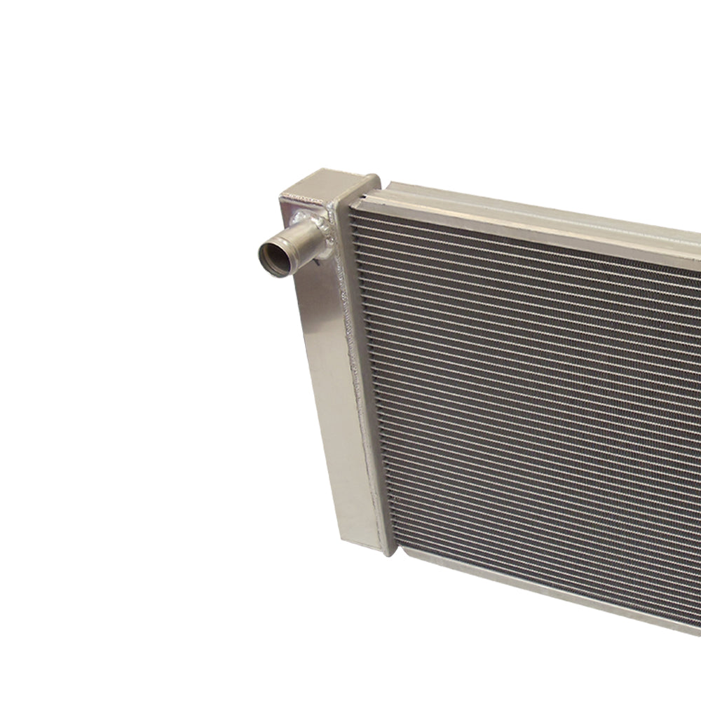 For SBC BBC Chevy GM Fabricated Polished Aluminum Radiator 22" x 19" x3" Overall & 14" Heavy Duty Radiator Electric Fan