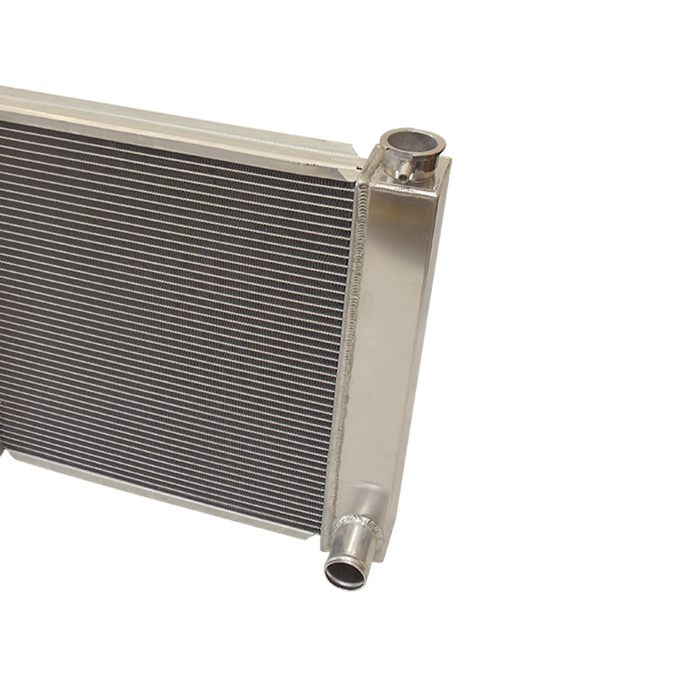 For SBC BBC Chevy GM Fabricated Polished Aluminum Radiator 22" x 19" x3" Overall & 14" Heavy Duty Radiator Electric Fan