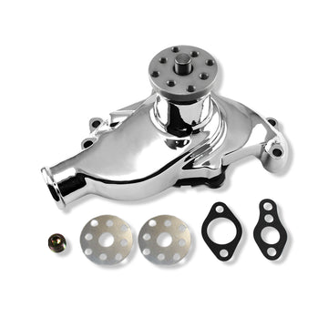 For Small Block Chevy SBC 350 Short Water Pump Chrome Aluminum High Volume SWP