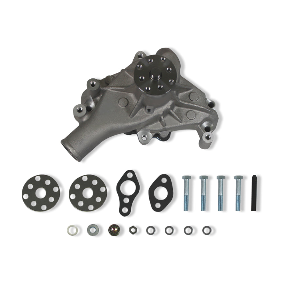 SBC Chevy 350 Long Water Pump+2 Groove Water Pump Pulley + 2 Groove Crank Pulley