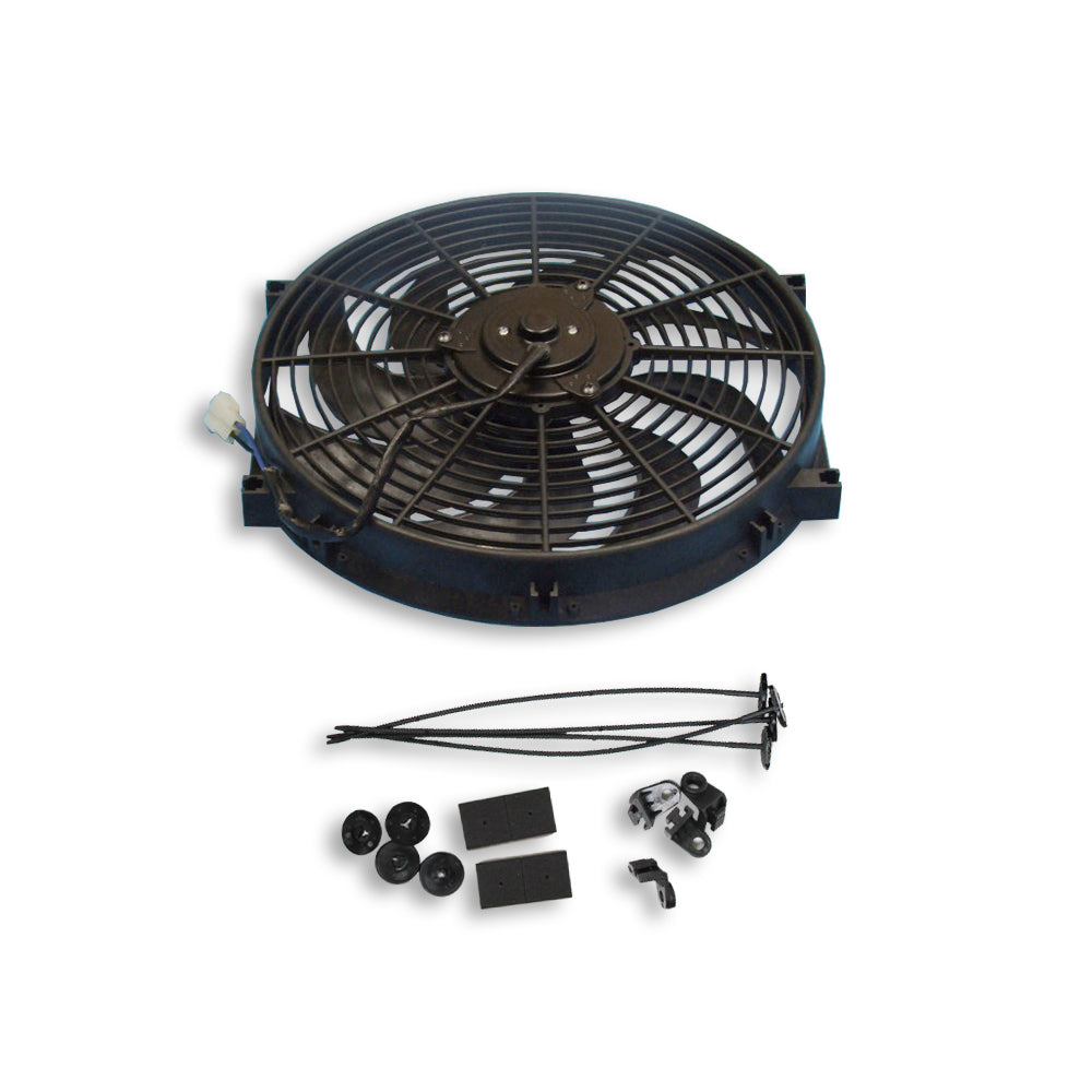 For SBC BBC Chevy GM Fabricated Polished Aluminum Radiator 22" x 19" x3" Overall & 14" Heavy Duty Radiator Electric Fan