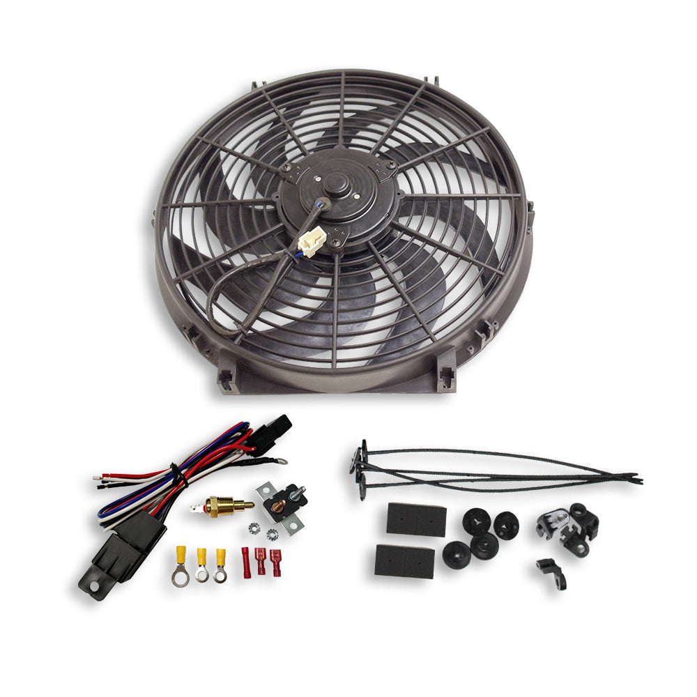 14" Electric Heavy Duty Radiator Reversible Fan 2200 Cfm with Thermostat Kit