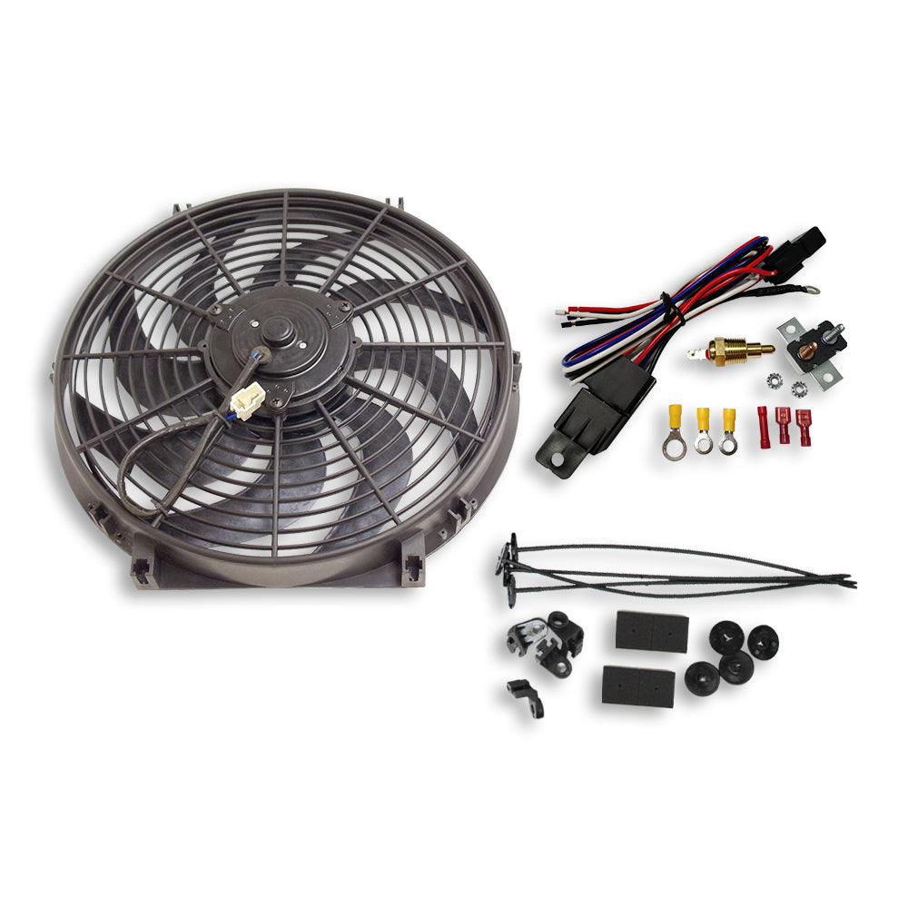 14" Electric Heavy Duty Radiator Reversible Fan 2200 Cfm with Thermostat Kit