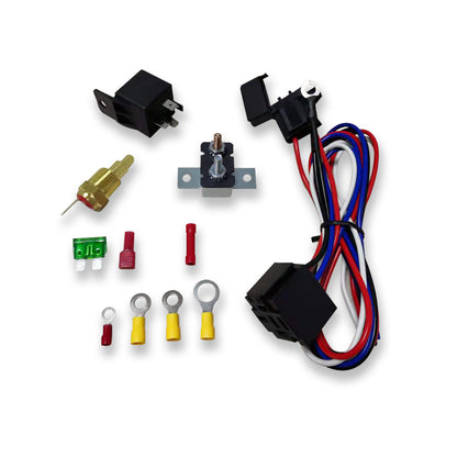 Electric Cooling Fan Thermostat Relay Kit 180° to 200° Temp Sensor