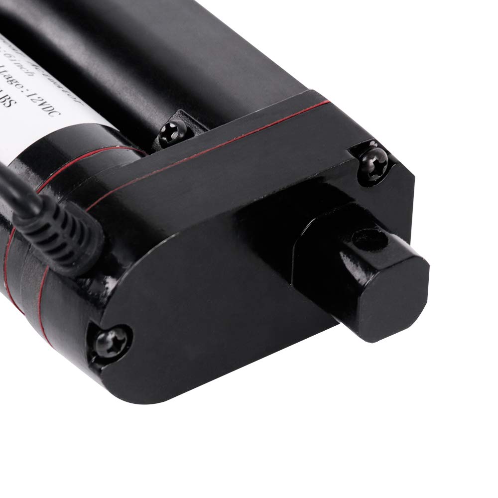 4 Inch 4" Stroke Linear Actuator Black 12 Volt 12V 225 Pounds lbs Maximum Lift & Mounting Bracket