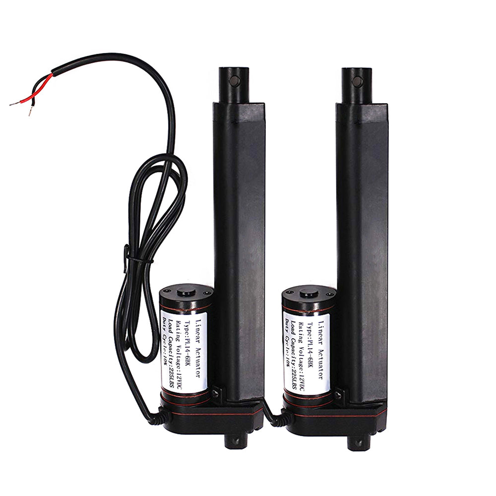 2 pcs 6 Inch Linear Actuator 12 Volt 225 Pounds 4.6 Amp Draw