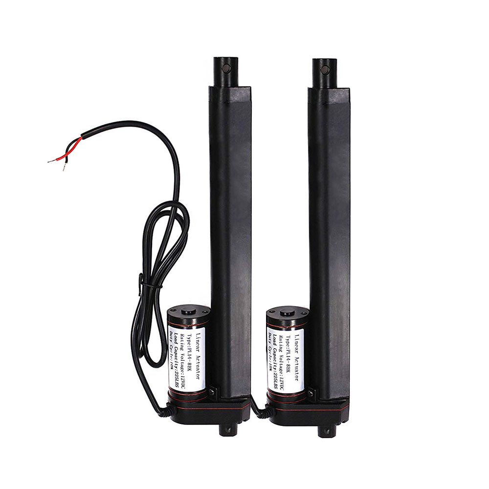 2PCS 8 Inch 8" Stroke Linear Actuator 12 Volt 12V 225 Pounds lbs Maximum Lift,Black