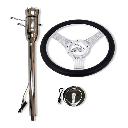 14" Banjo Steering Wheel & 32" Manual Steering Column & Smooth Horn Button GM