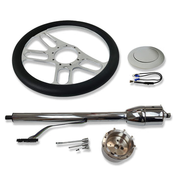 Tilt 30" Manual Steering Column with adapter & 14" Steering Wheel & Horn Button