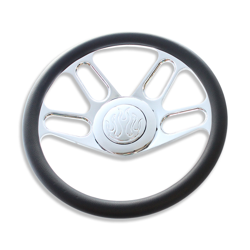 32"Manual Steering Column w/Adapter & 14" Billet Steering Wheel & Horn Button