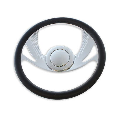 GM 14" Billet Aluminum Steering Wheel 9 Hole & Smooth Horn Button Chrome