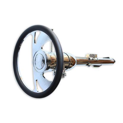 32" GM Manual Steering Column With Key & 14" Billet Steering Wheel &Horn Button
