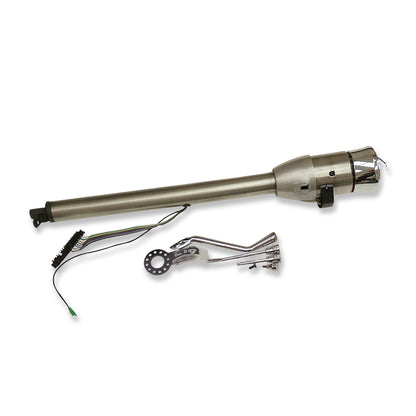 GM 30" Auto Tilt Steering Column with Shift Indicator & Wheel Adapter No Key Hot Rod Raw Stainless Steel