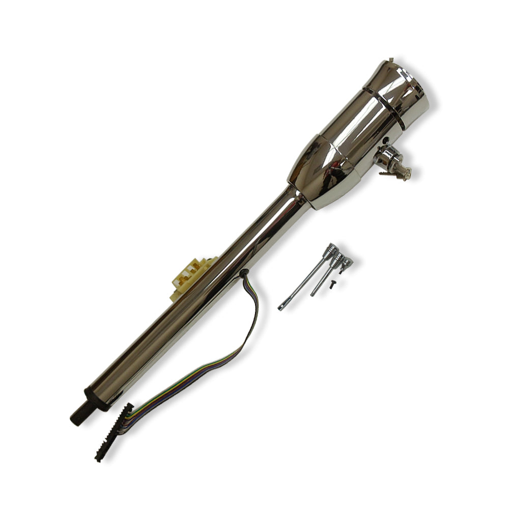GM 28" Manual Steering Column w/ KEY & 9 Hole Adapter 14" Steering Wheel Kit
