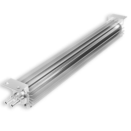 18" Satin Aluminum Finned 2 Dual Pass Transmission Cooler w/ fittings