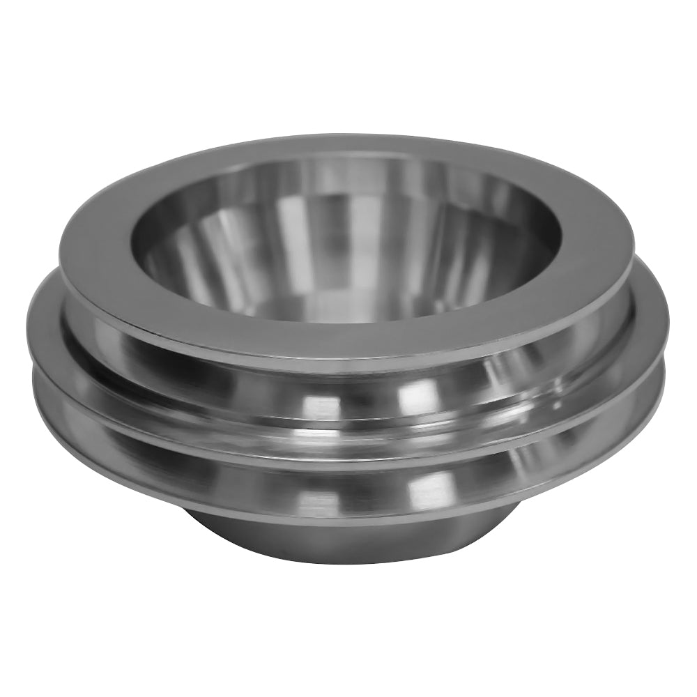 BBC Long Water Pump Aluminum Pulley, Double Groove, Polished.