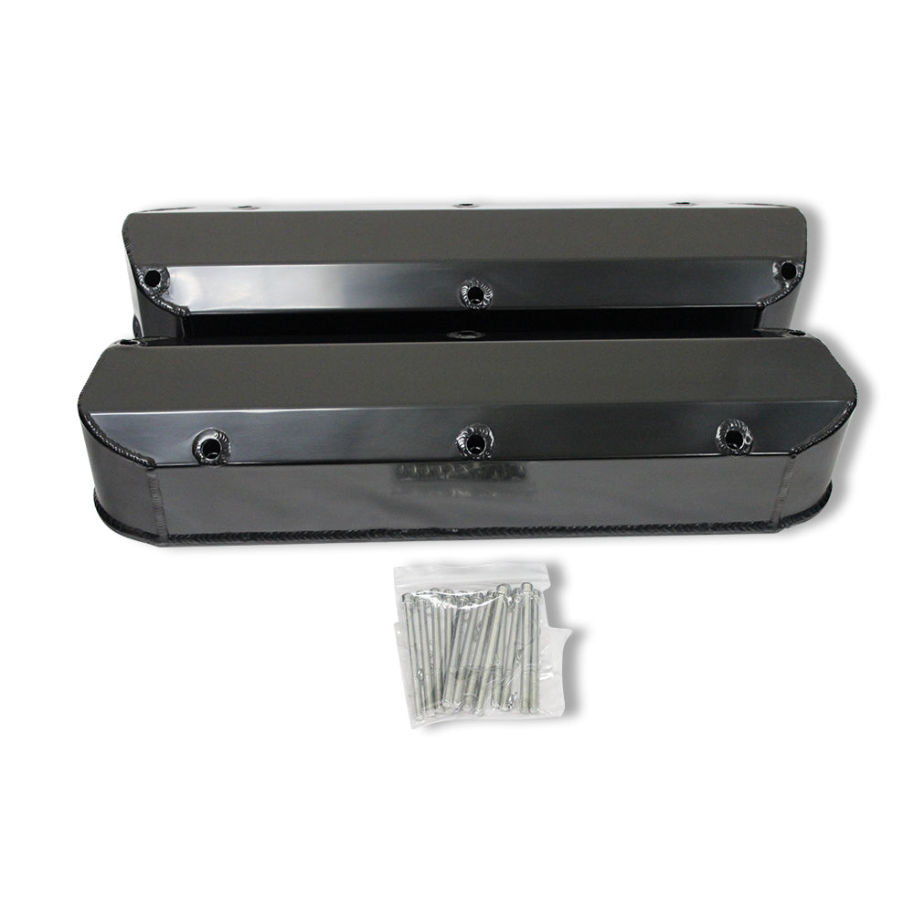 Fabricated Tall Aluminum Valve Covers Black for SBF 5.0L Mustang 289 302 351W