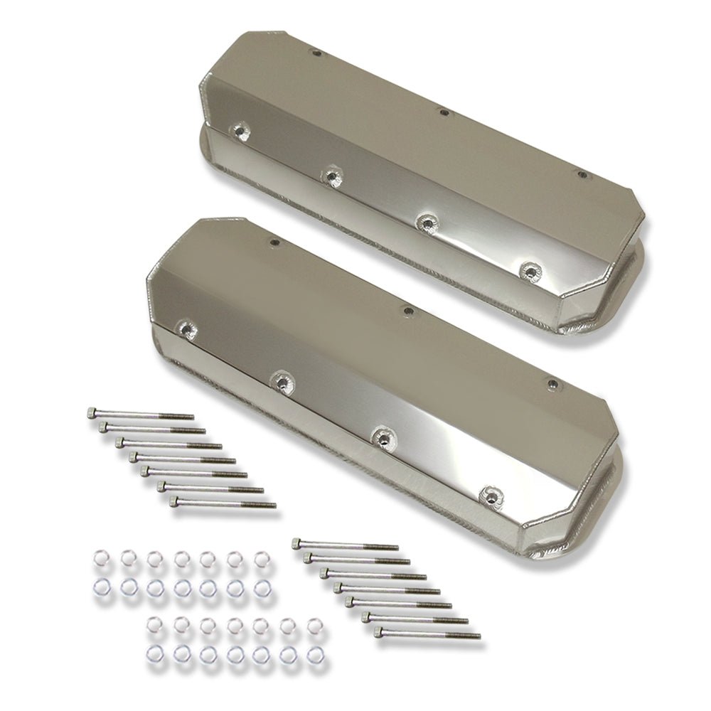 Tall Valve Covers For 1965-95 BBC Chevy 396 454 502 NO Hole Fabricated Aluminum