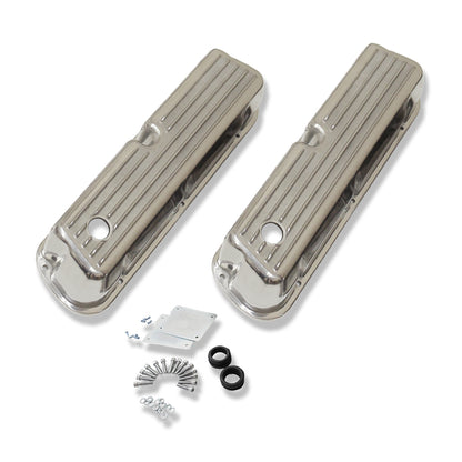 1962-1985 SBF Ford 289 302 351W Tall Finned Retro Aluminum Valve Covers Air Cleaner Kit