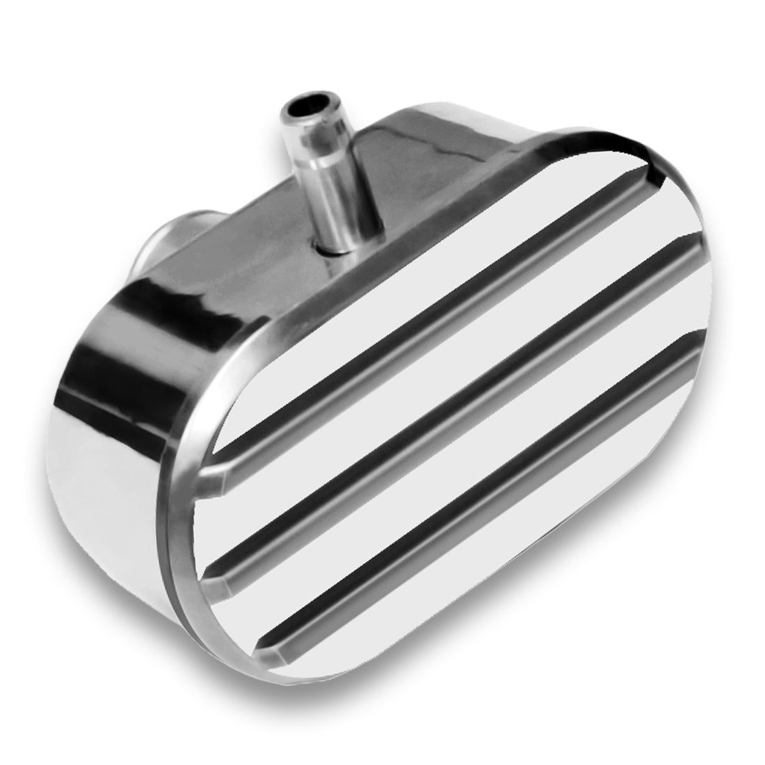 Finned Oval Polished Aluminum Valve Cover Breather Cap With Pcv Notalgic