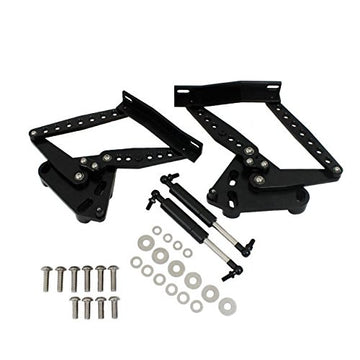 Billet Hood Hinges for 1967-1972 Chevy GM Truck,Black Coated Aluminum Hood Hinges with Shocks