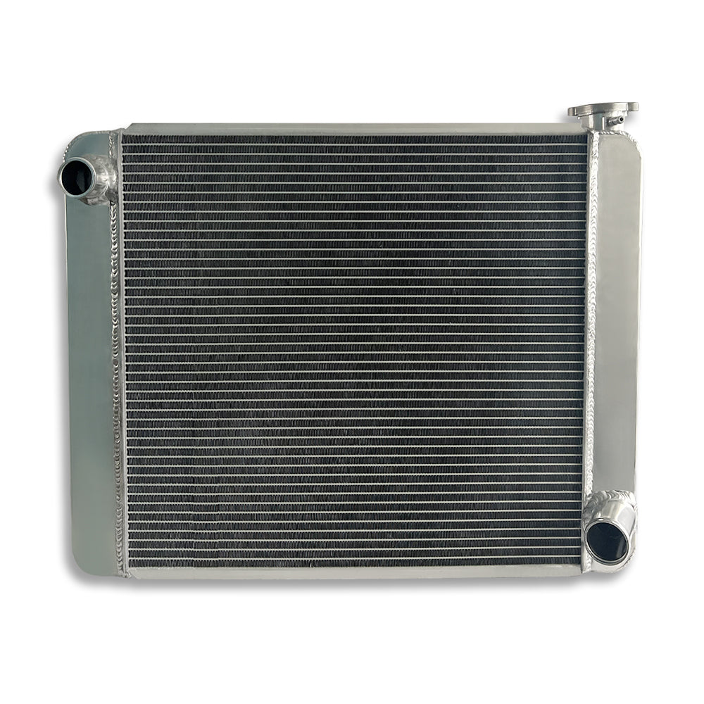 GM Chevy Welded Radiator 25" x 19" For SBC BBC Chevy 2-Row Single Pass Polished Aluminum