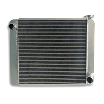 Fabricated Polished Aluminum Radiator 25" x 19" x 3" For SBC BBC & 16" Electric Fan & Thermostat Switch Relay Kit