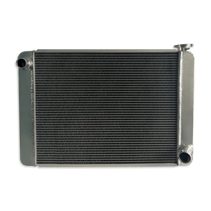 Fabricated Polished Aluminum Radiator 29" x 19" x3" Overall & 2pcs 10" Electric Motor Cooling Fan & Thermostat Switch Relay Kit