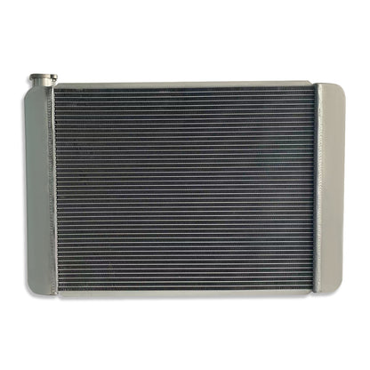 Fabricated Polished Aluminum Radiator 29" x 19" x3" Overall For SBC BBC & 14" Heavy Duty Radiator Electric Fan & Thermostat Switch Relay Kit