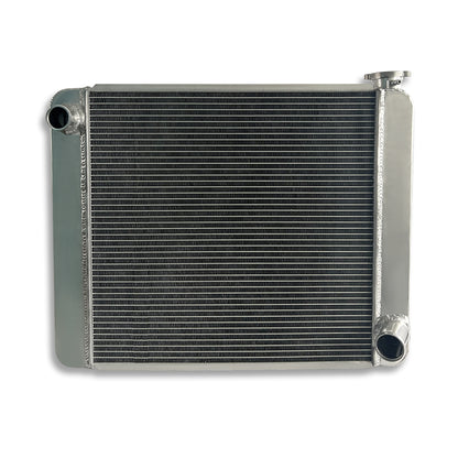 Fabricated Polished Aluminum Radiator 24" x 19" x 3" Overall For SBC BBC & Chrome 16" Electric Cooling Fan & Thermostat Switch Relay Kit