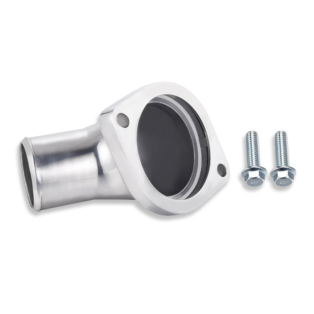 45-Degree Polished Aluminum Swivel Water Neck – Thermostat Housing For Chevy LS1, LS2, LS3 Engines
