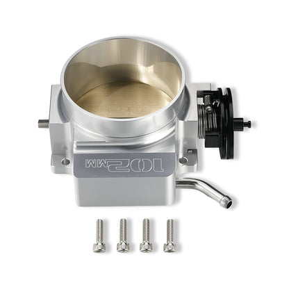Fabricated Intake Manifold Low Profile Throttle Body 102mm for Cathedral Port LS1/LS2/LS6 Heads Silver with MAP Sensor Port Fuel Rails