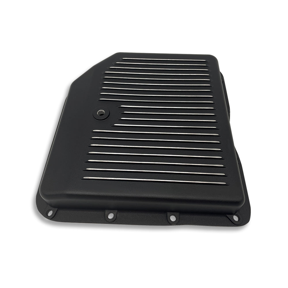 Aluminum GM Turbo 350 Finned Transmission Pan Black Includes Gasket and Hardware