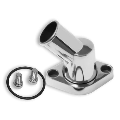 Polished Aluminum 45° Swivel Water Neck For SBC BBC Chevy 327 350 454 396